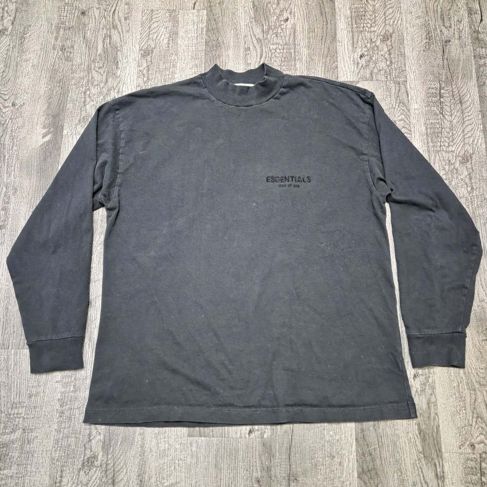Essentials Fear Of God Black Long Sleeve Shirt Mock Neck Streetwear Men’s M