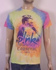 EUC Pink Summer Carnival 2024 Concert Tour T-Shirt 2 Sided Tie Dye SZ S
