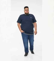 D555 Duke Big Mens Navy Waffle Textured T-Shirt 2XL 3XL 4XL 5XL 6XL (601613)