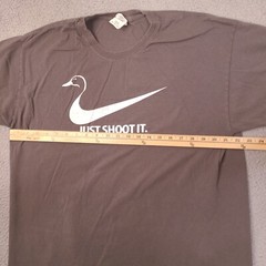 Just Shoot It T-Shirt Mens XL Gray Funny Duck Hunter Outdoor Sports Tee Humor