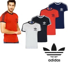 Adidas Originals California Men’s T-Shirt Trefoil Retro 3-Stripes Short Sleeve