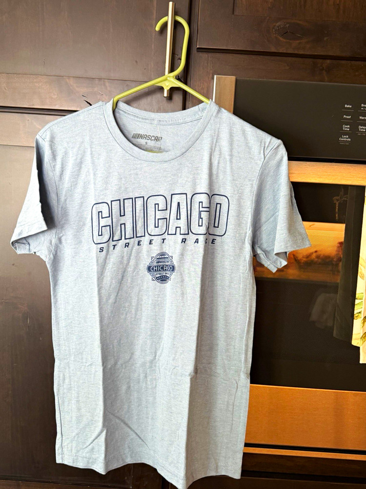 NASCAR Chicago Street Race Blue Graphic Print Crew Neck Short Sleeve T-Shirt S