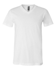 Bella + Canvas 3005 2XL White Unisex Short Sleeve Cotton V-Neck T-Shirt