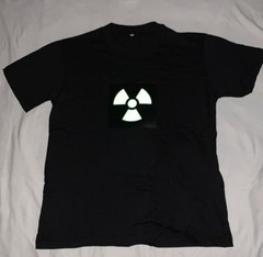 Hazardous Mens EL Flashing Sound Activated LED Light Up Music Festival TShirt XL
