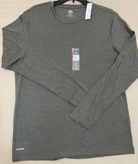 Men’s Athletic Works Long Sleeve Shirts Crew Neck Size-M Stretch Green Tee New