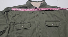 Wrangler Authentic Men’s Large Olive Green Long Sleeve Button Up Utility Shirt
