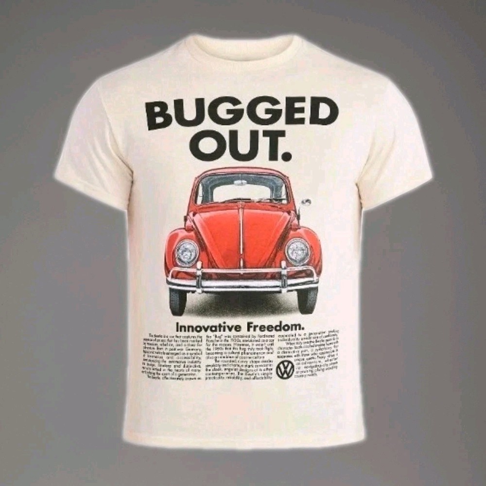NEW! BUGGED OUT VOLKSWAGEN Size MEDIUM Officially Licensed Graphic T-Shirt