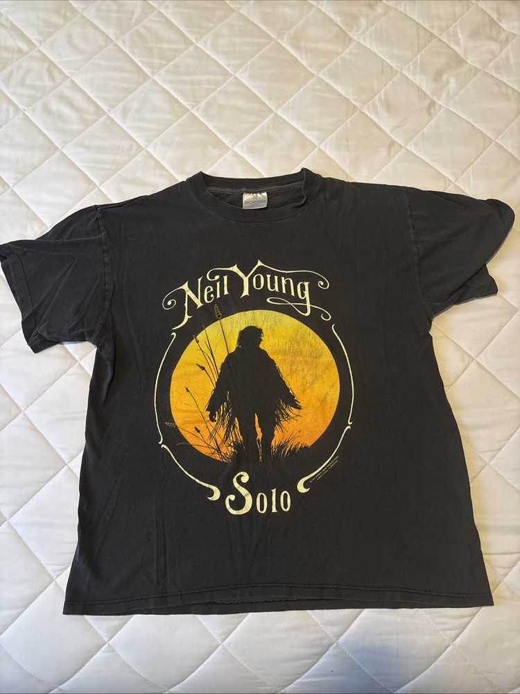 Vintage 1992 Rare Neil Young Solo Harvest Moon Tour Shirt Small Black