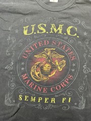 USMC United States Marine Corps Semper Fi Black T Shirt XL Made in America