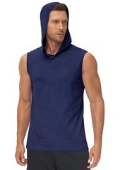 Men’s Muscle Hoodies Sleeveless Tank Tops Gym Fitness Running Sport Vest T-Shirt