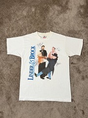 Rare Vintage Mens Tshirt 1996 Lander & Brock Music Rock Band white Size M