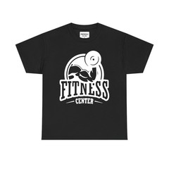 Fitness Center Bicep Curl Dumbbell Silhouette T-Shirt Gym Workout