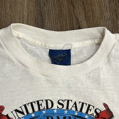 Vintage RARE 80s 1987 Just Brass 3D Emblem United States Army Beer Tee Size S