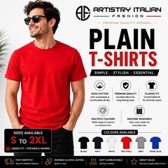 Plain T Shirt 100% Cotton Unisex Mens Womens Crew Neck Casual Tee S-2XL UK