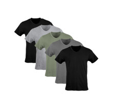 Gildan Adult Men’s Short Sleeve V-Neck Assorted Color T-Shirt, 5-Pack, Sizes S-2