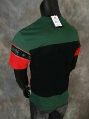 Mens Southpole T-Shirt Paneled Stripes Chest Logo Green Blue Or Black