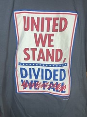 Retro United We Stand Divided Stephen Colbert Shirt Gray colored Size M Gildan