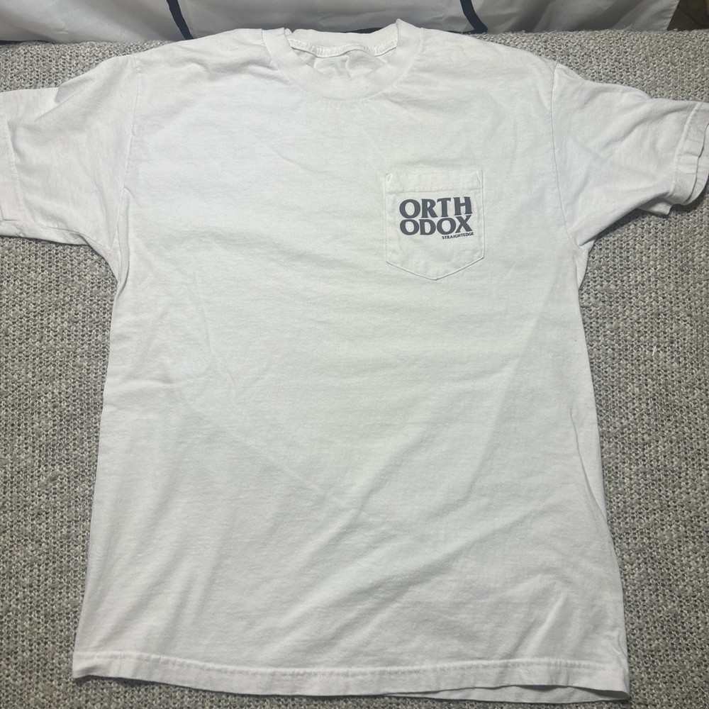 Orthodox Straight Edge Hardcore Pocket T WHITE Size L