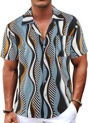 Men’s Hawaiian Shirt Tropical Floral Short Sleeve Button Down Casual Beachwear
