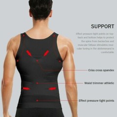 SecondSkin Men’s Compression T-Shirts Body Shaper Slimming Cooling Fitness Tops