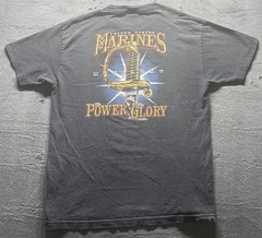 Vintage United States Marines The Power & The Glory Faded Black T-Shirt Sz. Lrg.