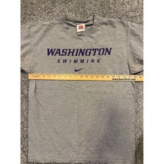 Nike T-Shirt Mens M Gray Washington Swimming Short Sleeve Graphic Tee Athletic