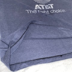 Vtg T Shirt Large Screen Stars 80s Single Stitch Blue AT&T Phone TeleCom Globe d