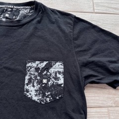 DC Shoes Co. Black Pocket T-Shirt Layered Hem Streetwear Skater Style
