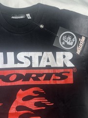 Official Hellstar Men’s L Black Graphic Print Crew Neck Short Sleeve Cotton