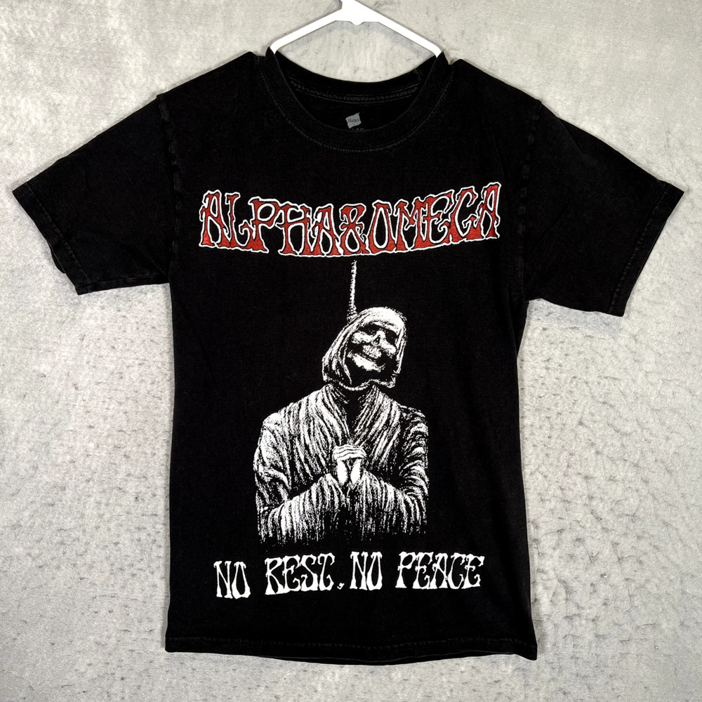A1 Alpha & Omega No Rest No Peace Shirt Adult Small Black Mens