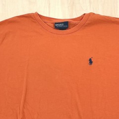 Mens Classic Short Sleeve T-Shirt Orange Embroidered Pony Logo Polo Ralph Lauren