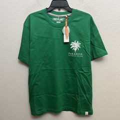 NEW Free Planet Men’s Green T-Shirt Relaxed Fit Short Sleeve Crew Neck NWT Large