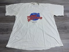Vintage Planet Hollywood London England T-Shirt Size XL Faded White Graphic Tee