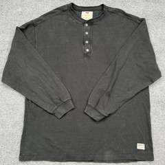 Vintage Levis Red Tab Henley Shirt Mens XL Black Long Sleeve Thermal 90s