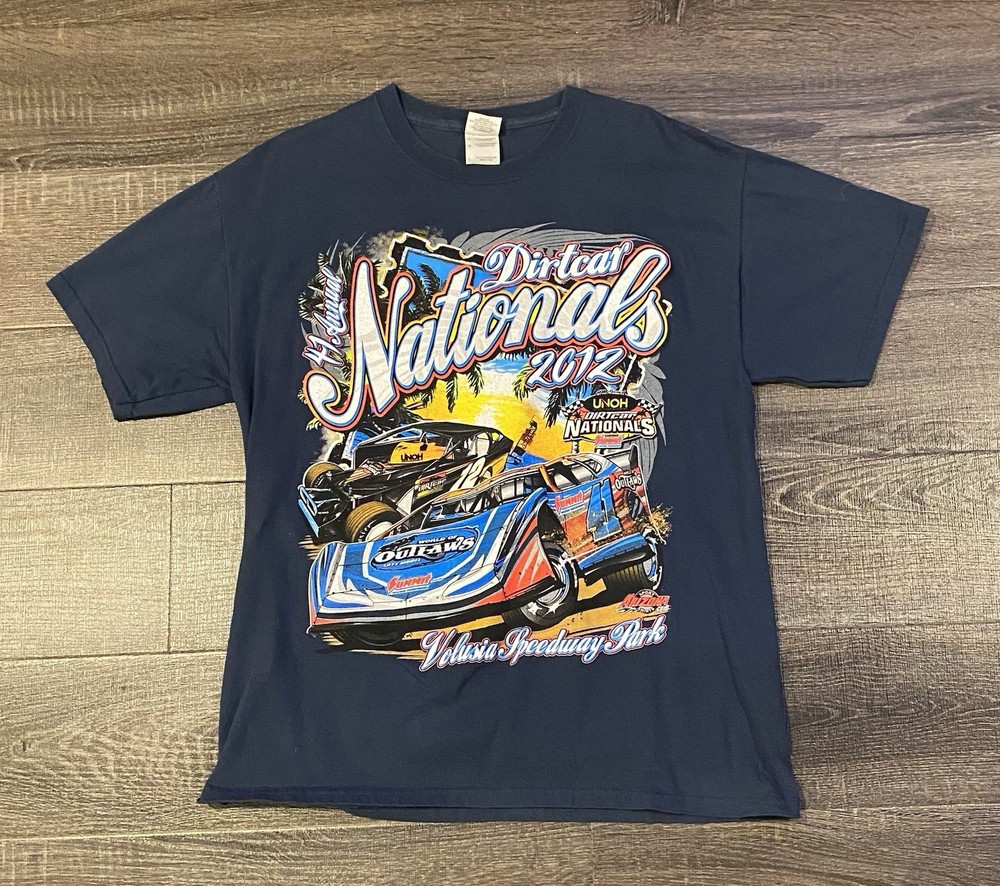 Dirt Car Nationals 2012 Tshirt Mens Larg Big Print Front And Back Volusia Racing