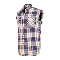 Men’s Plaid Flannel Casual Shirt– 100% Cotton Lightweight Sleeveless Shirt