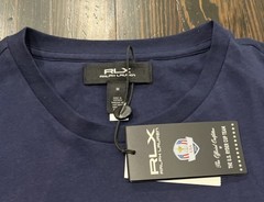 RLX Ralph Lauren 2025 USA Ryder Cup T Shirt Men’s Medium Blue Cotton NEW