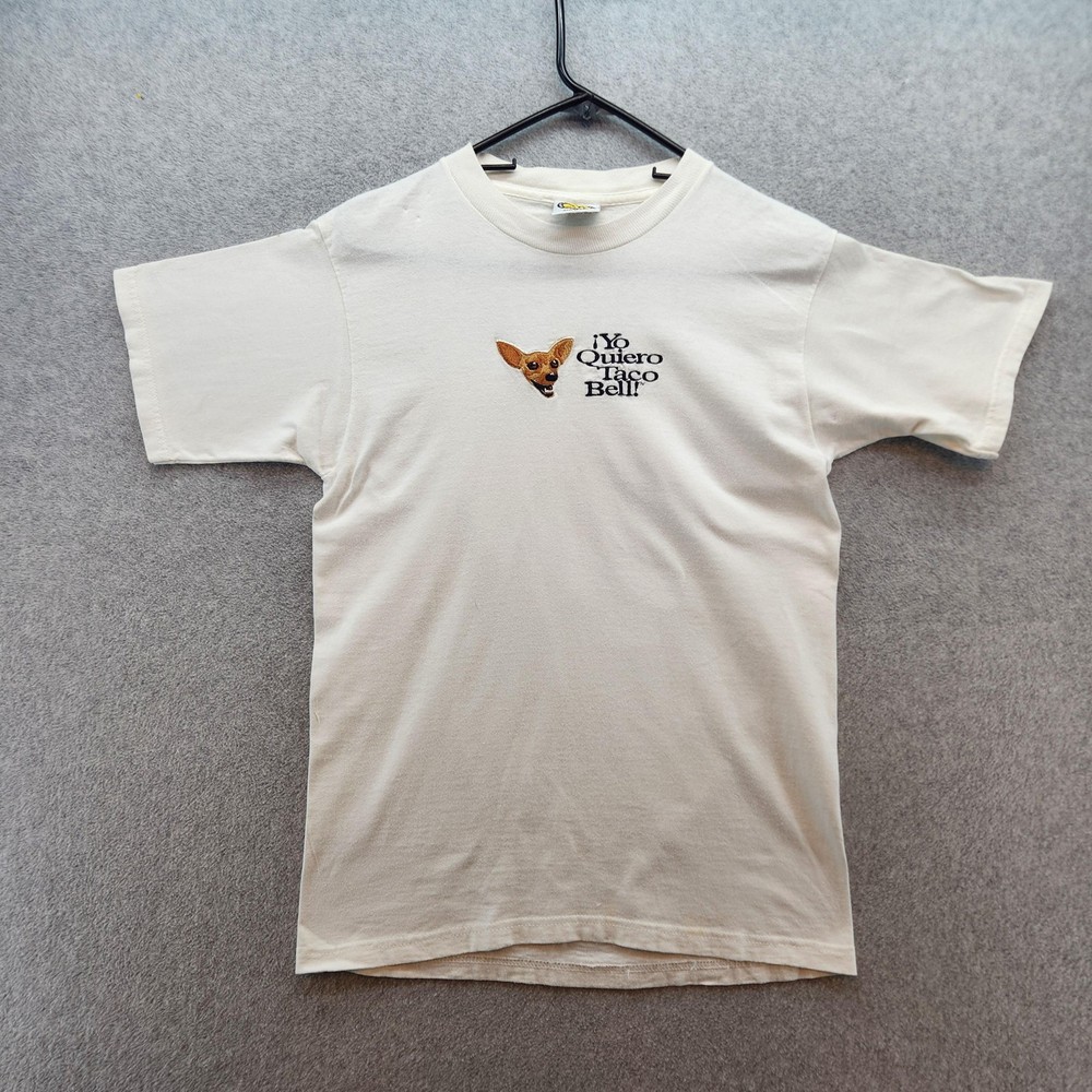 Vintage Taco Bell Shirt Mens XL White Yo Quiero Chihuahua Dog Promo 90s RARE