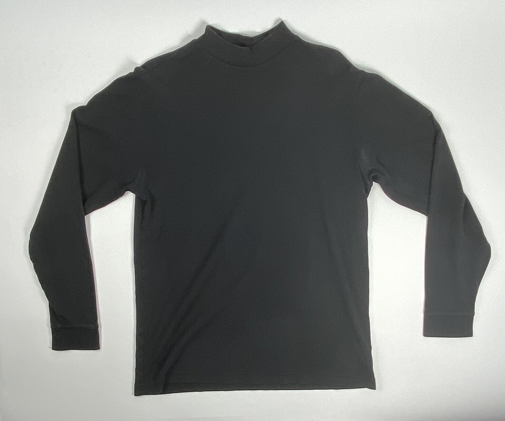 Turnbury Mens Size M Black Shirt Long Sleeve Mock High Neck Casual