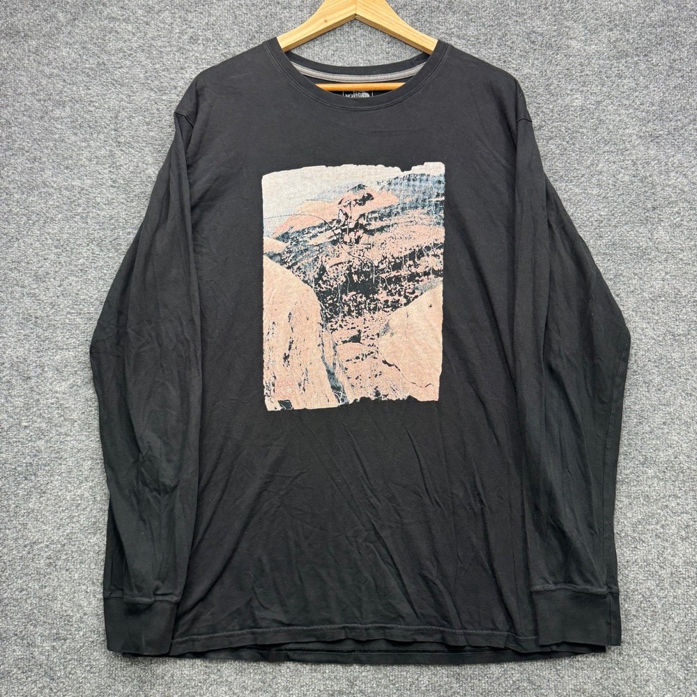 The North Face Classic Fit Graphic Tee Mens XL Black Long Sleeve Outdoor