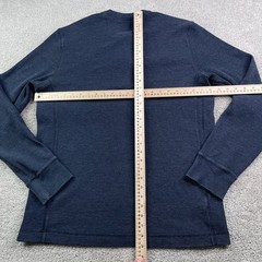 Eddie Bauer Shirt Mens Large Tall Blue Henley Waffle Knit Long Sleeve Thermal