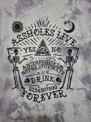 Assholes*s Live Forever “Ouija Board” Tie Dye Shirt – Size M – Double Sided