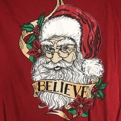 Santa Claus T-Shirt 3XL Red Believe Christmas Holiday Graphic Short Sleeve