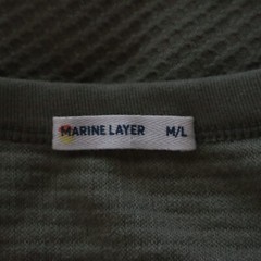 Marine Layer Shirt Mens M/L Thermal Waffle Knit Casual Pocket Green Long Sleeve