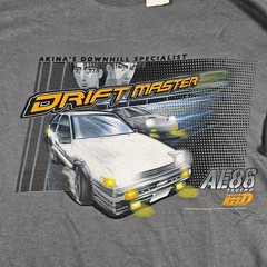 Vintage Initial D Shirt Mens Medium Gray Y2K Anime ODM Drift Toyota AE36 Trueno