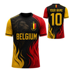 Personalized Belgium Soccer Jersey, Custom Name Number Red Football Shirt