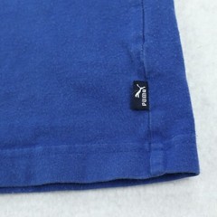 Puma Logo T-Shirt Casual Mens L Solid Blue Classic Athletic Sports Streetwear