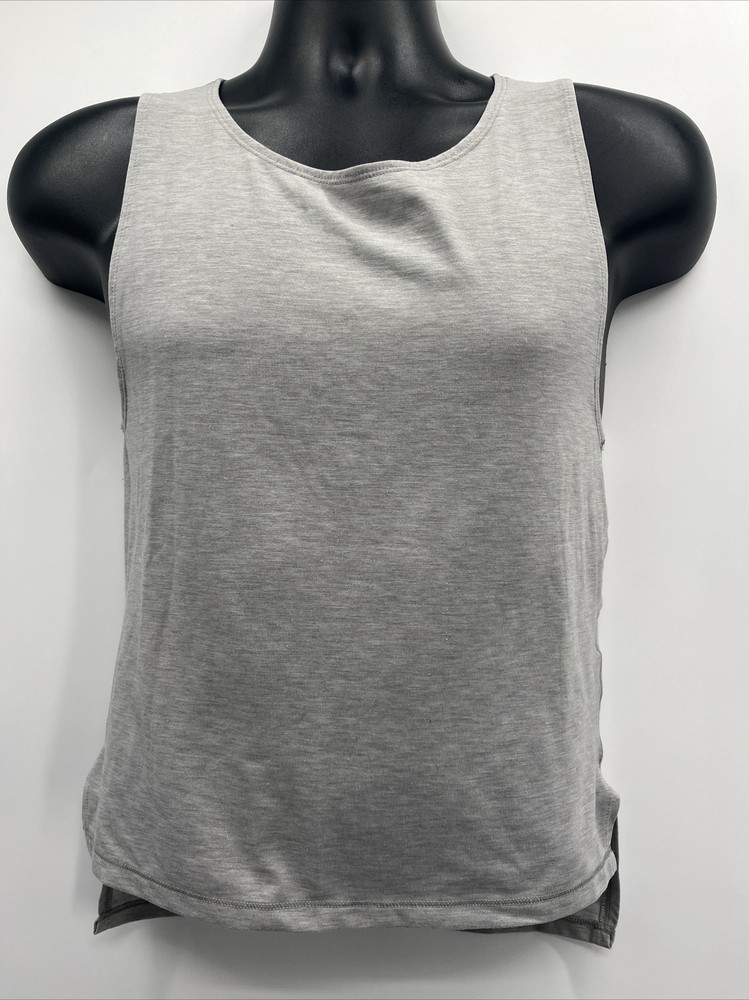 Men’s Casual Solid Grey Tank Top Sleeveless Athletic Tee Shirt Size N/A