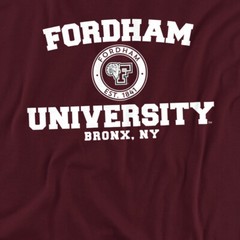 Fordham University Adult T-Shirt Circle Logo, Maroon, S-3XL