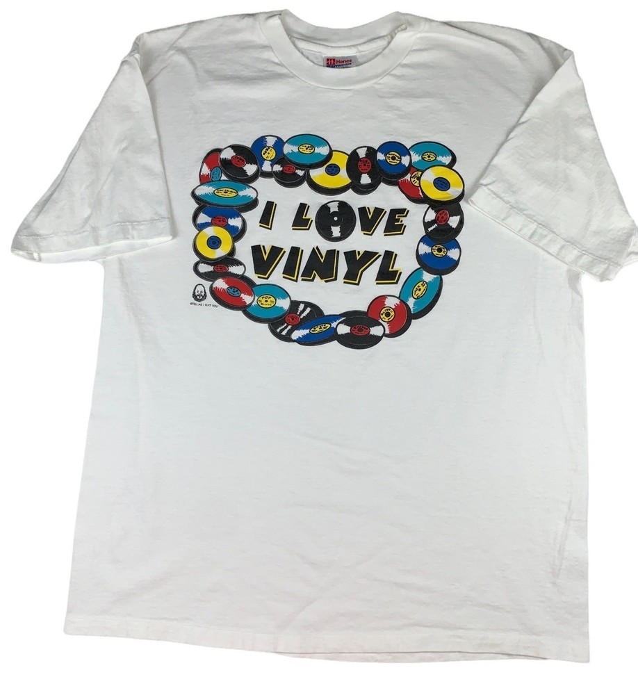 Vintage I love Vinyl Graphic Tee size XL